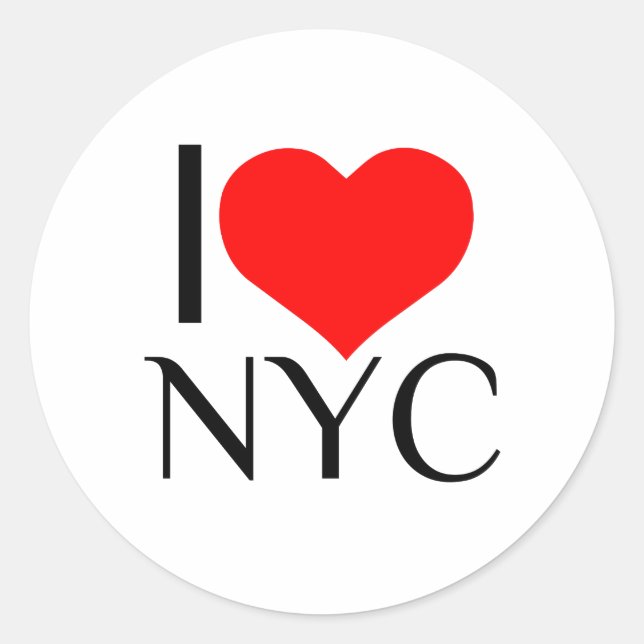 I HEART NYC CLASSIC ROUND STICKER (Front)