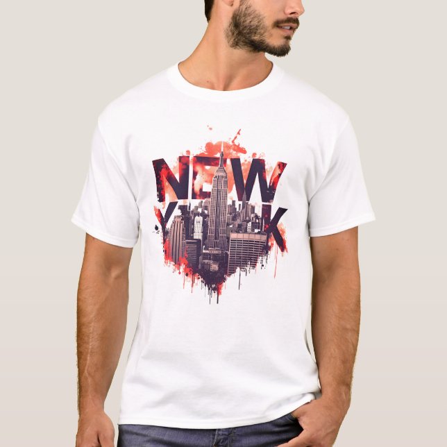 I Heart NYC" T-shirt - Casual New York City Urban  (Front)
