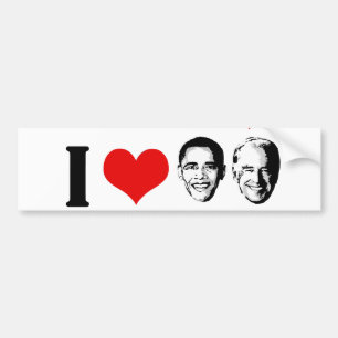 I HEART OBAMA BIDEN BUMPER STICKER