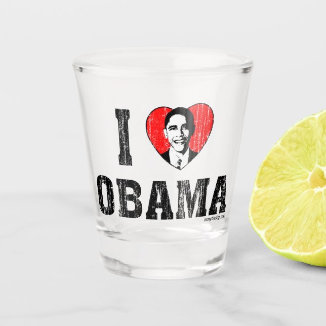 I Heart Obama Shot Glass (Front)
