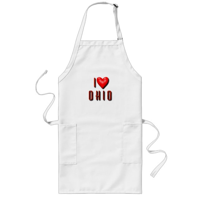 I Heart Ohio Long Apron (Front)