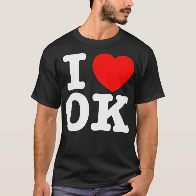 I Heart Oklahoma (OK) Love Premium  T-Shirt (Front)