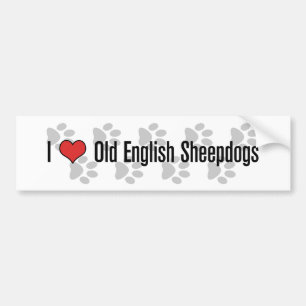 I (heart) Old English Sheepdogs Bumper Sticker