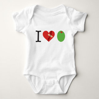 i heart olive white) baby bodysuit