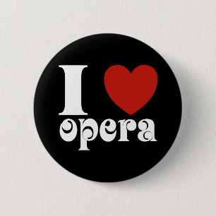 I Heart Opera Lovers Gift 6 Cm Round Badge