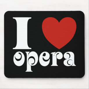 I Heart Opera Lovers Gift Mouse Mat