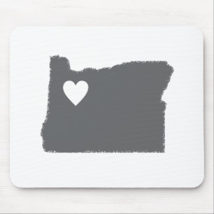 I Heart Oregon Grunge Look Outline State Love Mouse Mat