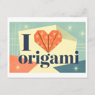 "I [Heart] Origami" Postcard