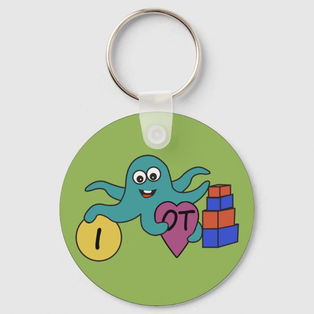 I heart OT round key chain (Front)