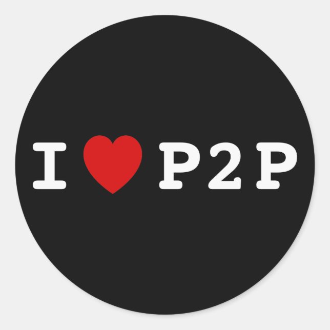 I heart P2P Classic Round Sticker (Front)