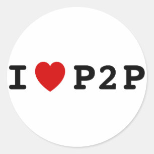 I heart P2P Classic Round Sticker