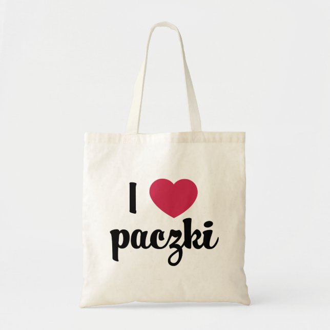 I Heart Paczki Natural Budget Tote Bag (Front)