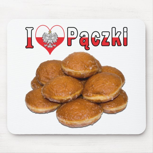 I Heart Paczki Polish Food Mouse Mat (Front)