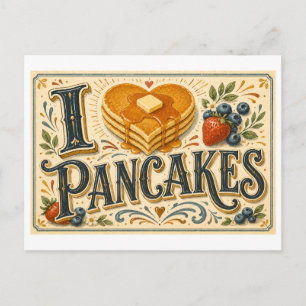 "I [Heart] Pancakes" Postcard
