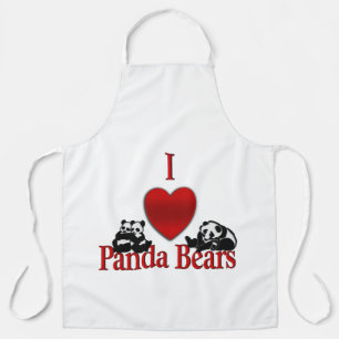 I Heart Panda Bears Apron