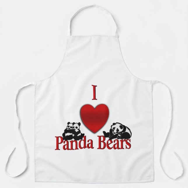 I Heart Panda Bears Apron (Front)