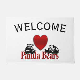I Heart Panda Bears Doormat