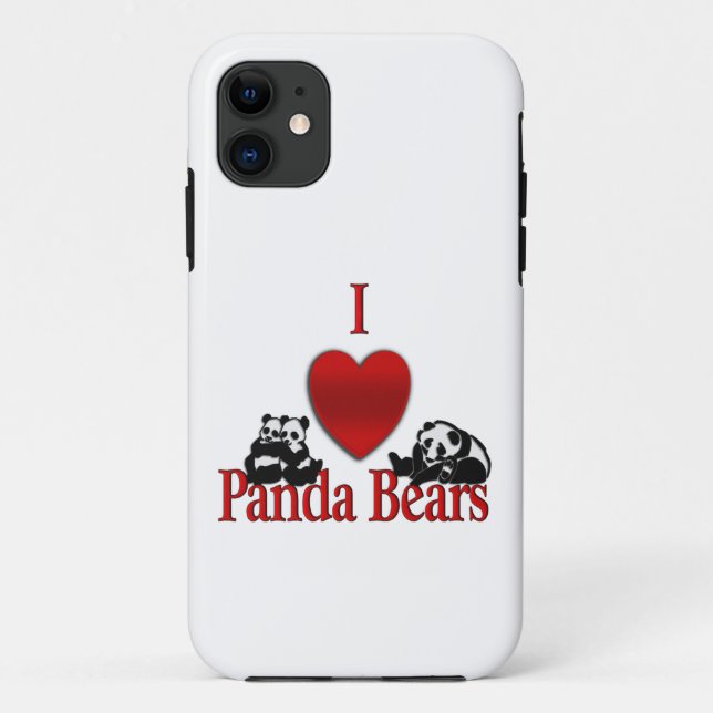 I Heart Panda Bears Fun Case-Mate iPhone Case (Back)