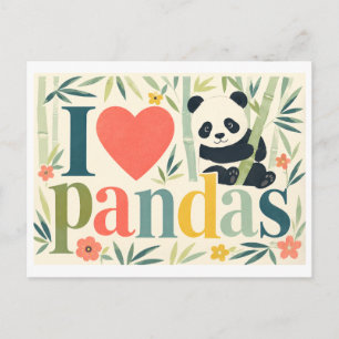 "I [Heart] Pandas" Postcard