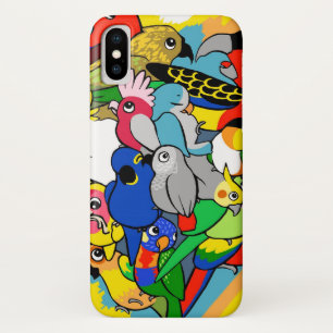 I heart parrots cute cartoon iPhone x case