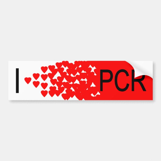 I heart PCR Bumper Sticker (Front)