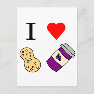 I heart Peanut Butter and Jelly Postcard