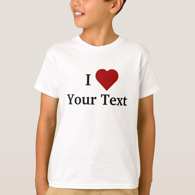 I Heart (personalise) kids t-shirt (Front)