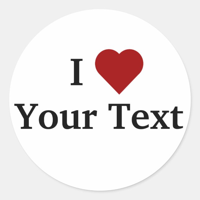 I Heart (personalise) stickers (Front)