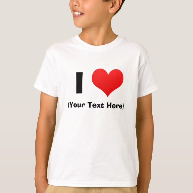 I Heart Personalised T Shirts (Front)