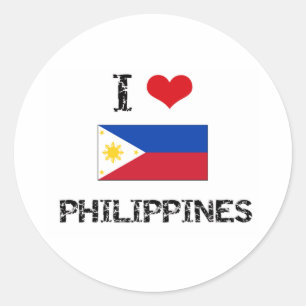 I HEART PHILIPPINES CLASSIC ROUND STICKER