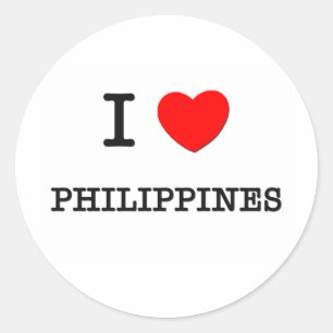 I HEART PHILIPPINES CLASSIC ROUND STICKER