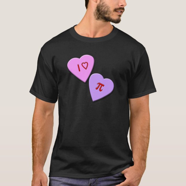I Heart Pi Candy Hearts T-Shirt (Front)