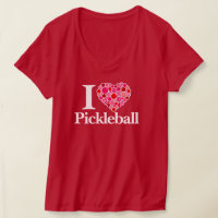 I Heart Pickleball Filled Heart Pink and Red