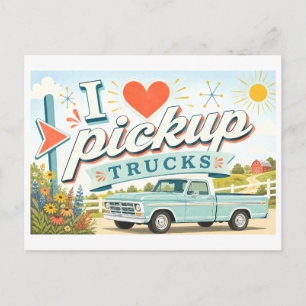 "I [Heart] Pickup Trucks" Postcard