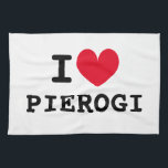 I heart pierogi funny custom kitchen towel<br><div class="desc">I heart pierogi funny custom kitchen towel. Personalizable I love template design. Fun gift idea for Polish friends, family, chef, cook, mum, dad etc.</div>