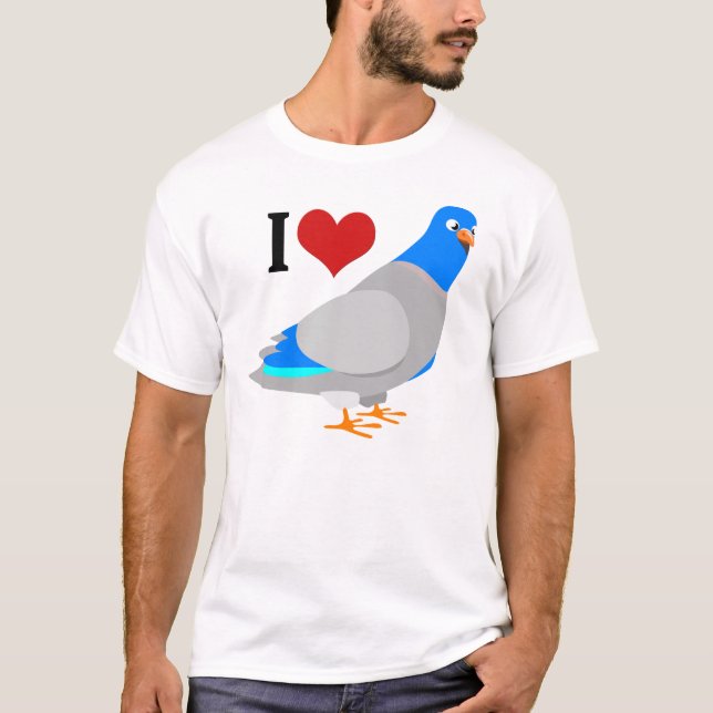 I Heart Pigeons Cute Pigeon T-Shirt (Front)