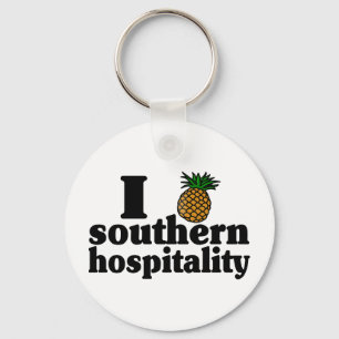 I Heart (Pineapple) Southern Hospitality Key Ring