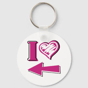I heart - Pink Arrow Key Ring