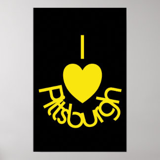 I Heart Pittsburgh Poster - Black 'n Gold