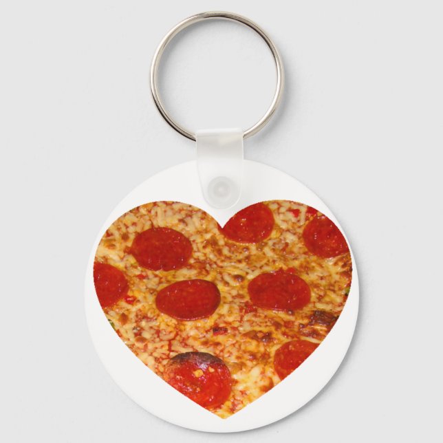 I Heart Pizza Key Ring (Front)