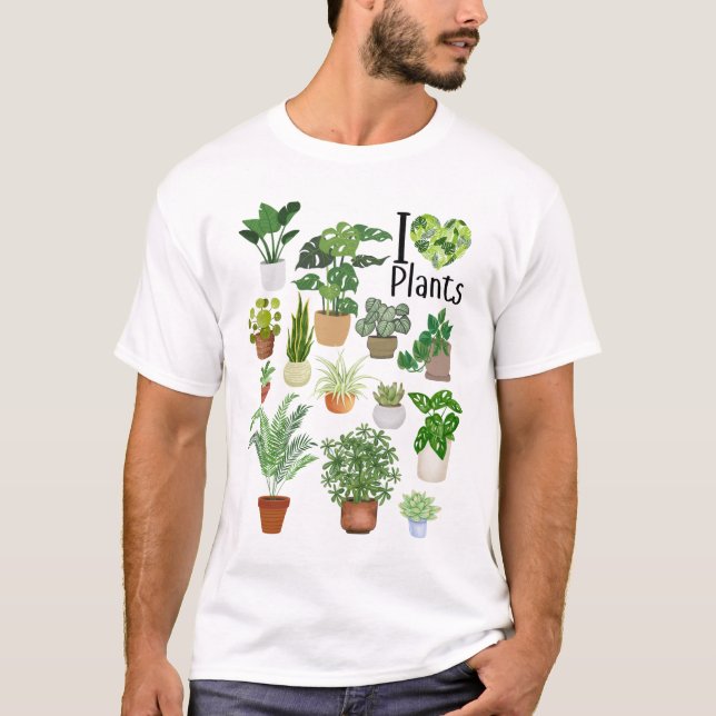 I Heart Plants Basic T-Shirt (Front)
