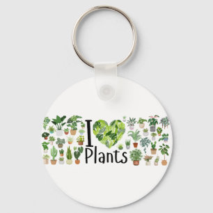 I Heart Plants keychain