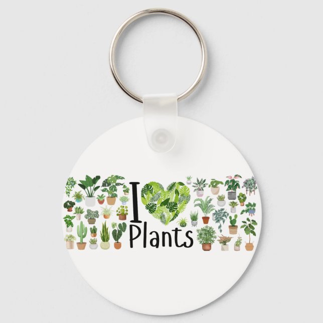 I Heart Plants keychain  (Front)