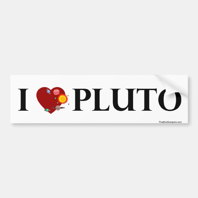 I (heart) Pluto Bumper Sticker (Front)