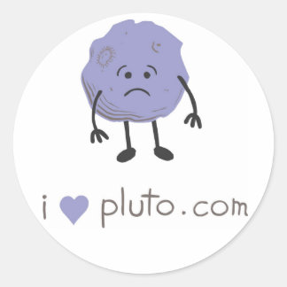 i heart pluto.com classic round sticker