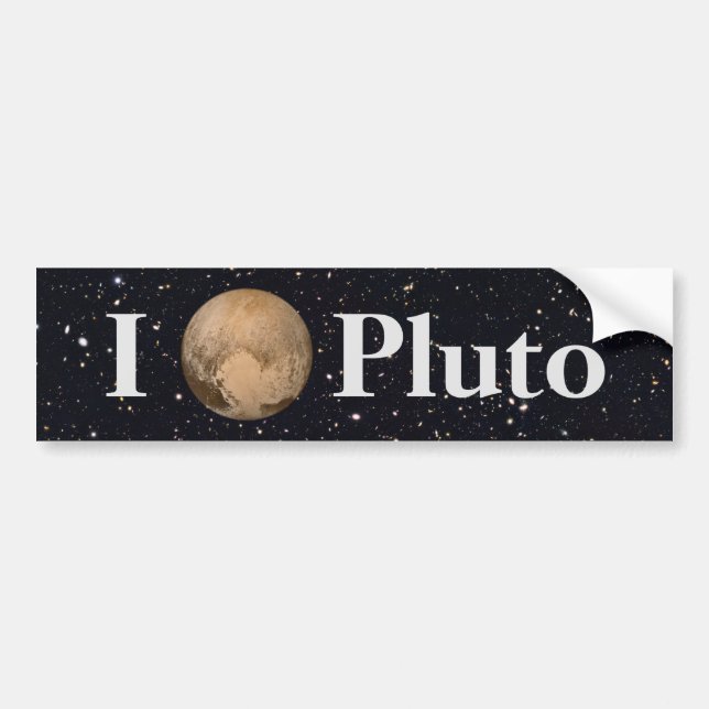 I Heart Pluto Starry Sky Bumper Sticker (Front)