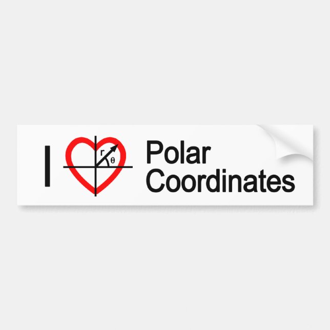 I heart Polar Coordinates Bumper Sticker (Front)