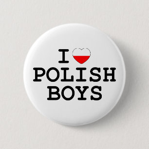 I Heart Polish Boys 6 Cm Round Badge