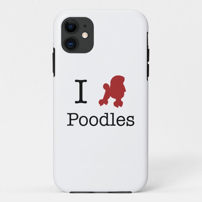 I Heart Poodles Case-Mate iPhone Case (Back)