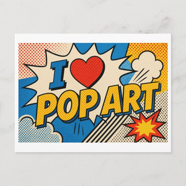 "I [Heart] Pop Art" Postcard (Front)